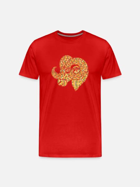 Sheep Geometric - Men's Premium Organic T-Shirt - red