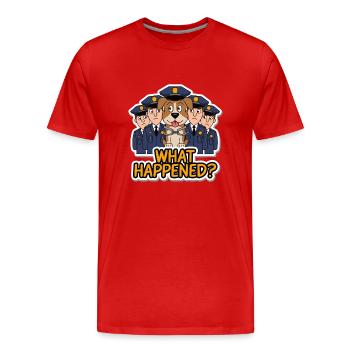 CHIENS ENTOURÉS - T-shirt bio Premium Homme - rouge - Devant - Damien (186cm)