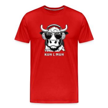 KUH L MUH - Männer Premium Bio T-Shirt - Rot - Vorne - Damien (186cm)