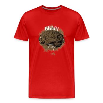 Brouillard cérébral - T-shirt bio Premium Homme - rouge - Devant - Damien (186cm)