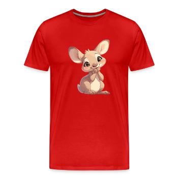 Kangourous Kangourou - T-shirt bio Premium Homme - rouge - Devant - Damien (186cm)