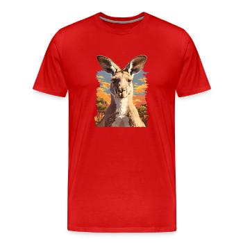 Kangourous Kangourou - T-shirt bio Premium Homme - rouge - Devant - Damien (186cm)