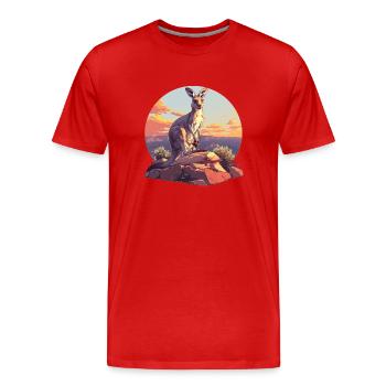 Kangourous Kangourou - T-shirt bio Premium Homme - rouge - Devant - Damien (186cm)