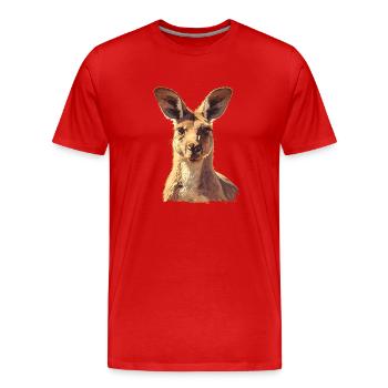 Kangourous Kangourou - T-shirt bio Premium Homme - rouge - Devant - Damien (186cm)