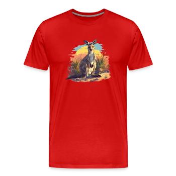 Kangourous Kangourou - T-shirt bio Premium Homme - rouge - Devant - Damien (186cm)
