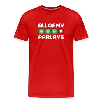All My Betting Combinations More Humorous - Men's Premium Organic T-Shirt - red - Front - Damien (186cm)