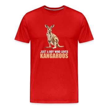 Kangourous Kangourou - T-shirt bio Premium Homme - rouge - Devant - Damien (186cm)
