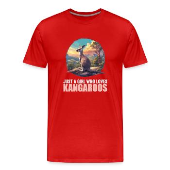 Kangourous Kangourou - T-shirt bio Premium Homme - rouge - Devant - Damien (186cm)