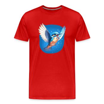 Martin-pêcheur Martin-pêcheur - T-shirt bio Premium Homme - rouge - Devant - Damien (186cm)