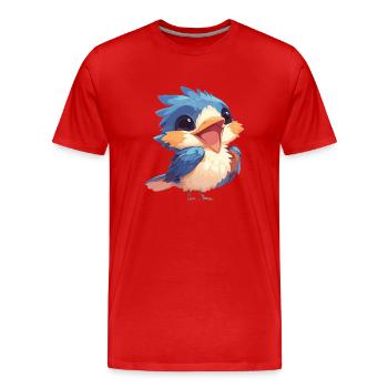 Martin-pêcheur Martin-pêcheur - T-shirt bio Premium Homme - rouge - Devant - Damien (186cm)