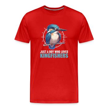 Martin-pêcheur Martin-pêcheur - T-shirt bio Premium Homme - rouge - Devant - Damien (186cm)