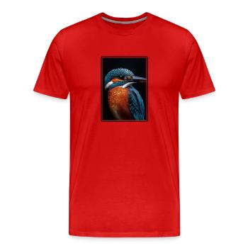 Martin-pêcheur Martin-pêcheur - T-shirt bio Premium Homme - rouge - Devant - Damien (186cm)