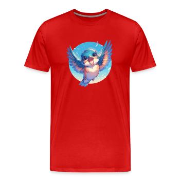 Martin-pêcheur Martin-pêcheur - T-shirt bio Premium Homme - rouge - Devant - Damien (186cm)