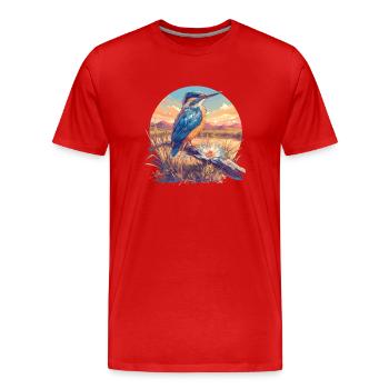 Martin-pêcheur Martin-pêcheur - T-shirt bio Premium Homme - rouge - Devant - Damien (186cm)