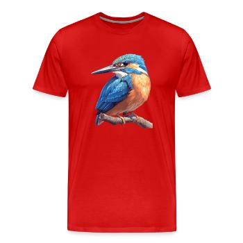 Martin-pêcheur Martin-pêcheur - T-shirt bio Premium Homme - rouge - Devant - Damien (186cm)