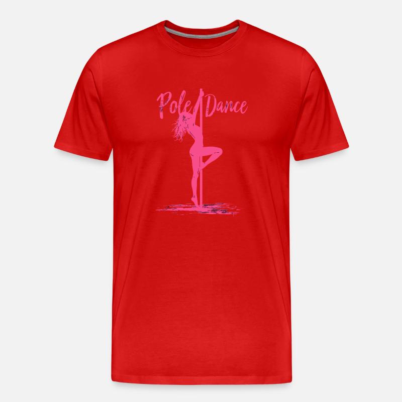 Pole Dance Pole Tänzerin Stangentanz - Männer Premium Bio T-Shirt - Rot