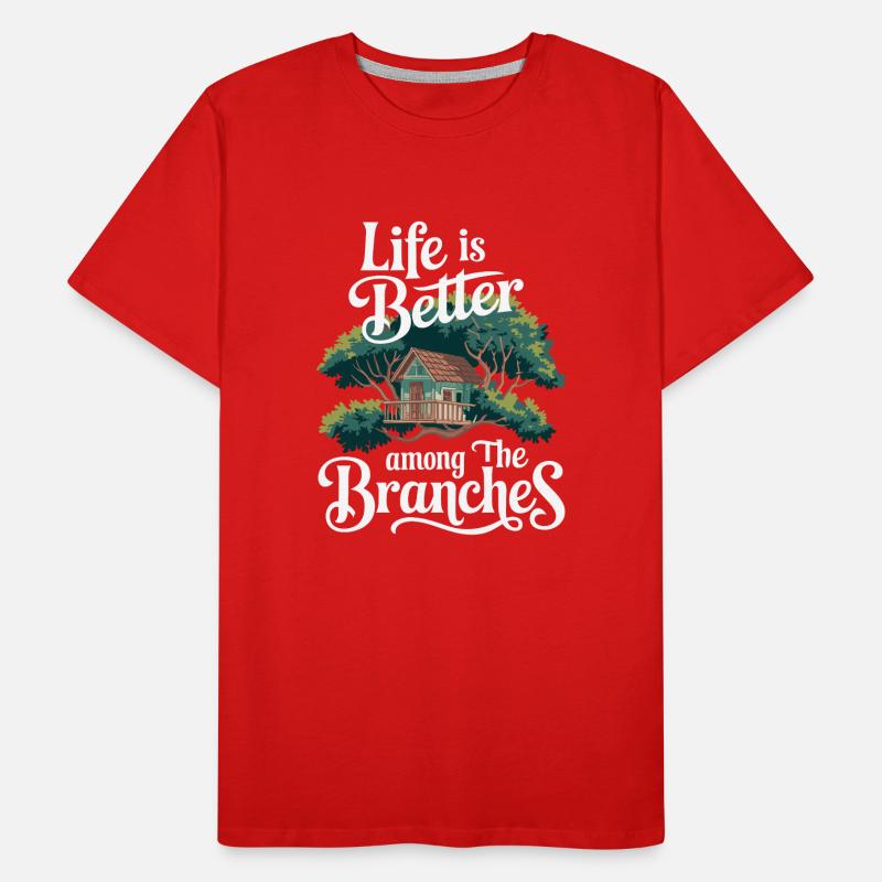 Constructeur de cabanes dans les arbres Construction de cabane dans les arbres T-shirt bio Premium Homme