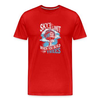 Constructeur de cabanes dans les arbres Construction de cabane dans les arbres - T-shirt bio Premium Homme - rouge - Devant - Damien (186cm)