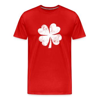 Shamrock - St. Patrick's Day - Ireland - Men's Premium Organic T-Shirt - red - Front - Damien (186cm)