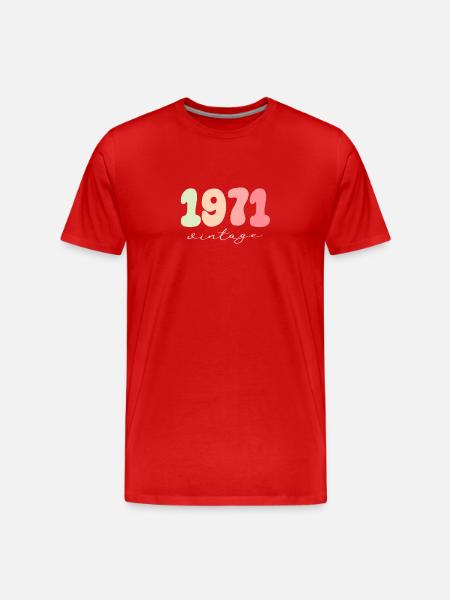 Birthday Year of birth 1971 - Men's Premium Organic T-Shirt - red