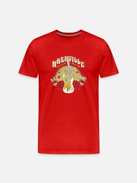Valentine's Day in Nashville Music - Men's Premium Organic T-Shirt - red