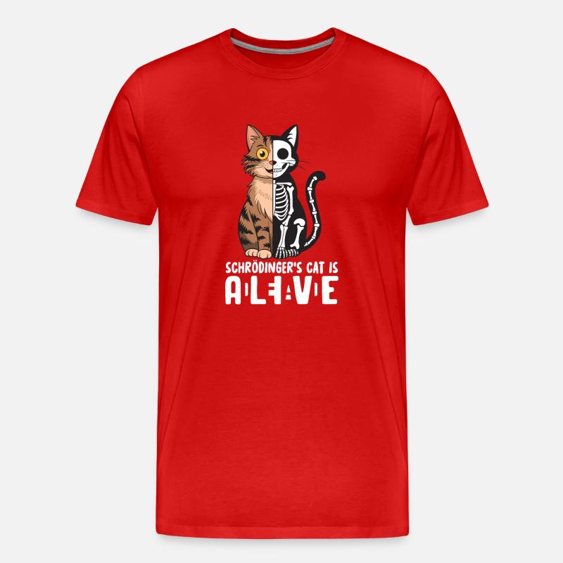 Schrödinger's Cat Dead and Alive - Men's Premium Organic T-Shirt - red