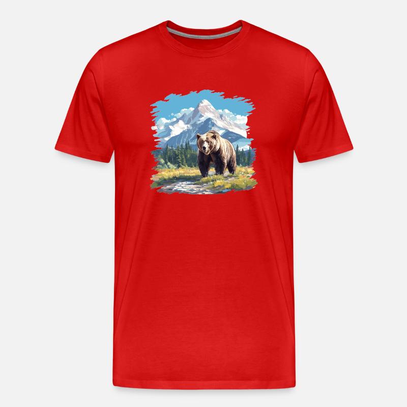 Ours Kodiak Ours Kodiak - T-shirt bio Premium Homme - rouge