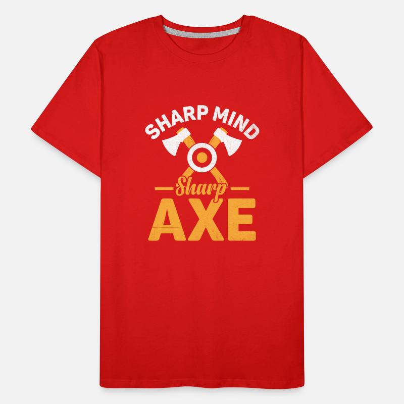 Sharp Mind Sharp Axe Throwing Hatchet Thrower T-shirt bio Premium Homme