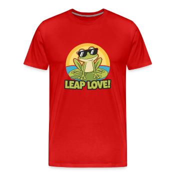KRÖTEN SPRINGEN LIEBE - Männer Premium Bio T-Shirt - Rot - Vorne - Damien (186cm)