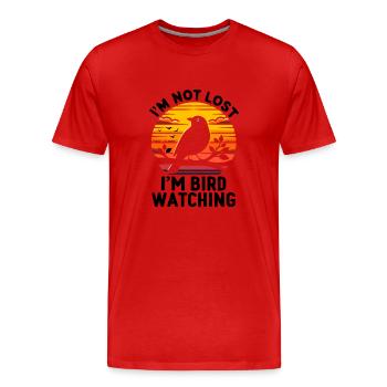 Je ne suis pas perdu Je suis ornithologue ornithologue - T-shirt bio Premium Homme - rouge - Devant - Damien (186cm)