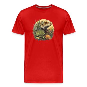 Lézards Lézard - T-shirt bio Premium Homme - rouge - Devant - Damien (186cm)