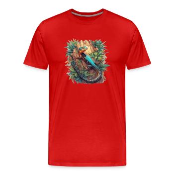 Lézards Lézard - T-shirt bio Premium Homme - rouge - Devant - Damien (186cm)