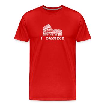 J’aime Bangkok Cool Thaïlande Amoureux Coeur Drapeau Jeu de mots - T-shirt bio Premium Homme - rouge - Devant - Damien (186cm)