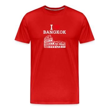 J’aime Bangkok Lover Colisée Cool Drapeau de la Thaïlande - T-shirt bio Premium Homme - rouge - Devant - Damien (186cm)