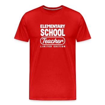 Enseignant du primaire Édition limitée - T-shirt bio Premium Homme - rouge - Devant - Damien (186cm)