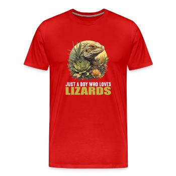 Lézards Lézard - T-shirt bio Premium Homme - rouge - Devant - Damien (186cm)
