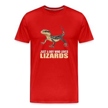 Eidechsen Eidechse - Männer Premium Bio T-Shirt - Rot - Vorne - Damien (186cm)