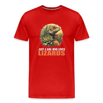 Lézards Lézard - T-shirt bio Premium Homme - rouge - Devant - Damien (186cm)