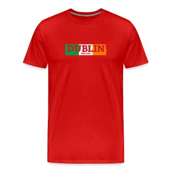 Dublin Ireland Irland Irische Flagge Stolzer Ire - Männer Premium Bio T-Shirt - Rot - Vorne - Damien (186cm)