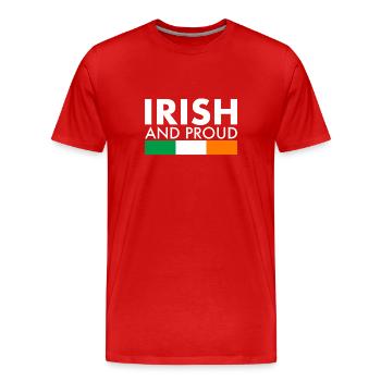 Irlandais Et Fier Irlande, Drapeau Irlandais, Fier Irlandais - T-shirt bio Premium Homme - rouge - Devant - Damien (186cm)