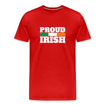 Fier Irlandais Irlande Drapeau Irlandais Fier Irlandais - T-shirt bio Premium Homme - rouge - Devant - Damien (186cm)