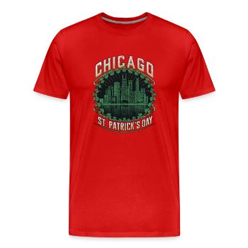 Chicago St Patrick's Day - Men's Premium Organic T-Shirt - red - Front - Damien (186cm)