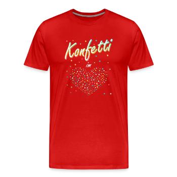 confettis carnaval carnaval design amusant - T-shirt bio Premium Homme - rouge - Devant - Damien (186cm)