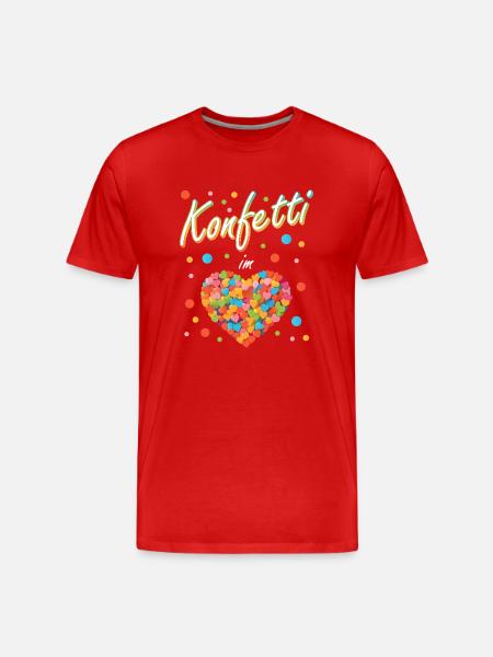Konfetti Fasching Karneval Spaß Design - Männer Premium Bio T-Shirt - Rot