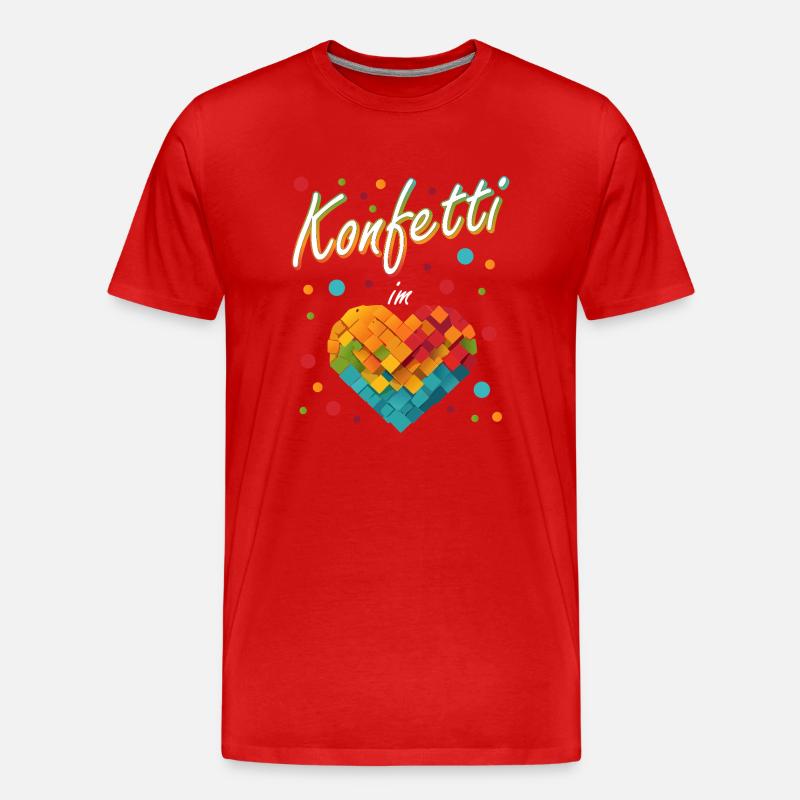 Konfetti Fasching Karneval Spaß Design - Männer Premium Bio T-Shirt - Rot