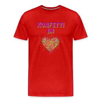 confettis carnaval carnaval design amusant - T-shirt bio Premium Homme - rouge - Devant - Damien (186cm)