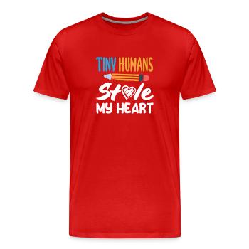 Institutrice Tiny Humans Stole My Heart - T-shirt bio Premium Homme - rouge - Devant - Damien (186cm)