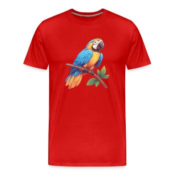 L’ère de l’ara - T-shirt bio Premium Homme - rouge - Devant - Damien (186cm)