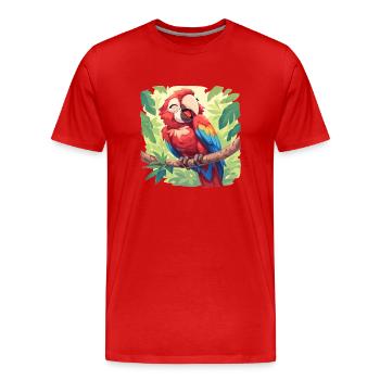 L’ère de l’ara - T-shirt bio Premium Homme - rouge - Devant - Damien (186cm)