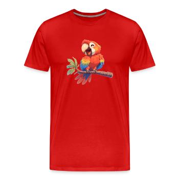 L’ère de l’ara - T-shirt bio Premium Homme - rouge - Devant - Damien (186cm)